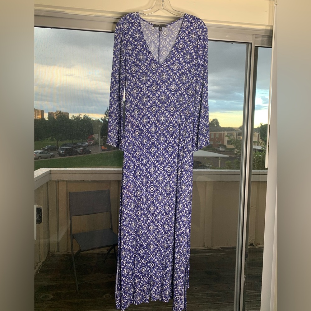 Lulus Mandala Daydream Blue Print Maxi-dress EUC Size XS Stretchy Fabric - Picture 4 of 14